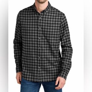 Eddie Bauer Favorite Flannel 2X Plaid Long Sleeve Black Buffalo Cotton Button Up